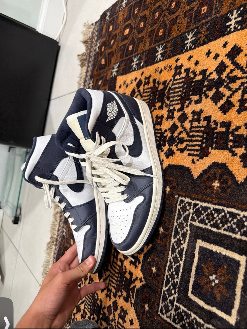 Jordan  High-Top Sneakers - White and Navy